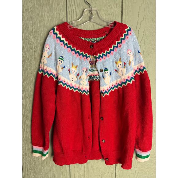 Vintage 90s Kids Snowman Cardigan Sweater – Size 10T - Picture 1 of 6